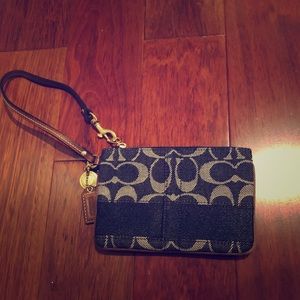Denim Coach wristlet